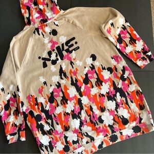 Nike Floral Print Hoodie in Beige, Pink, Orange, Black, White